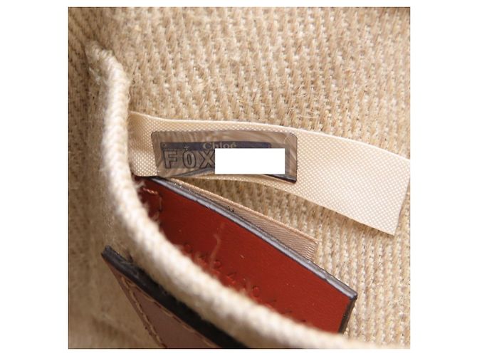 Borsa a tracolla Chloé Woody Nano Tote Marrone Bianco - vista 9