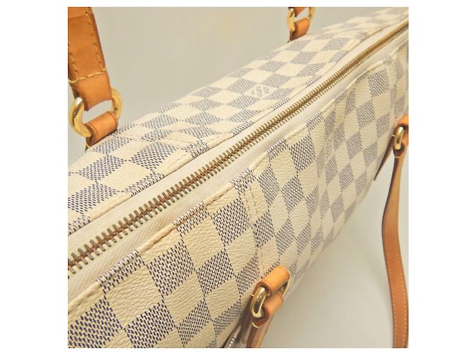 Borsa Tote Louis Vuitton Damier Azur Totally MM Bianco Blu - vista 10