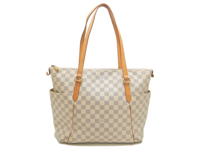 Borsa Tote Louis Vuitton Damier Azur Totally MM Bianco Blu - vista 2