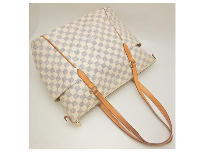 Borsa Tote Louis Vuitton Damier Azur Totally MM Bianco Blu - vista 3
