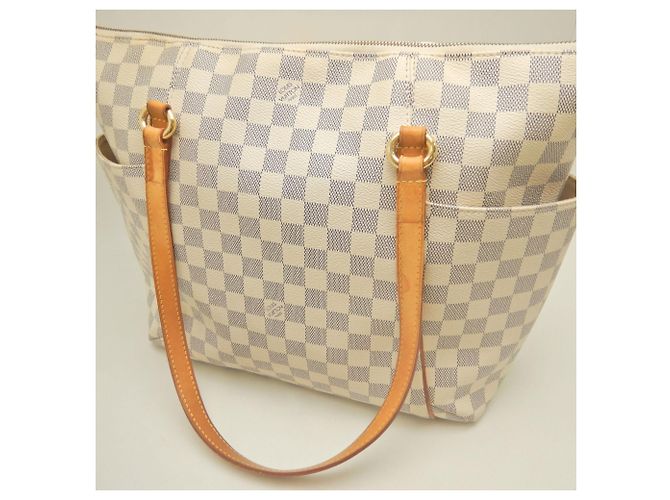 Borsa Tote Louis Vuitton Damier Azur Totally MM Bianco Blu - vista 8