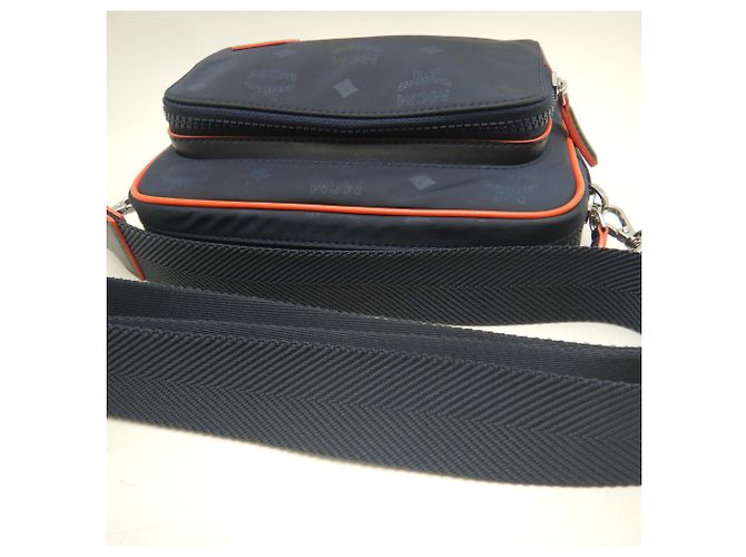 Borsa Crossbody MCM Visetos Blu navy - vista 4