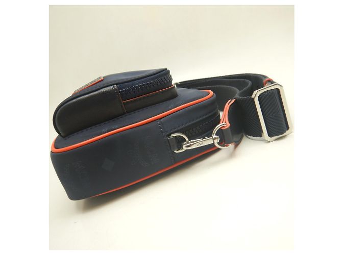 Borsa Crossbody MCM Visetos Blu navy - vista 6