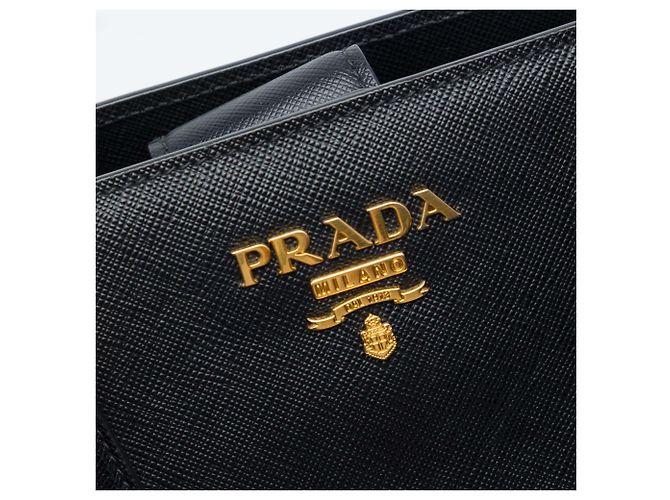 Prada Borsa Tote Convertibile Aperta Medium Saffiano Lux Nera Nero - vista 5