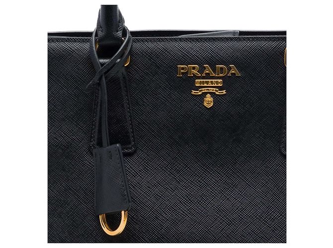 Prada Borsa Tote Convertibile Aperta Medium Saffiano Lux Nera Nero - vista 6