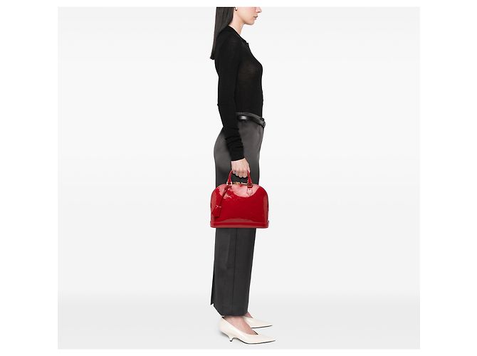 Louis Vuitton Red Monogram Vernis Alma PM Rosso - vista 6