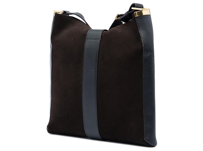 Borsa a tracolla Jackie Gucci in camoscio marrone - vista 2