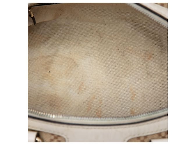 Bolsa Boston Joy Gucci em lona Diamante bege, pequena - vue 4
