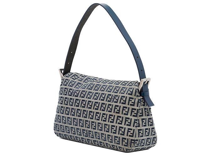 Borsa a tracolla Fendi Gray Zucchino Double Flap Marrone - vista 2