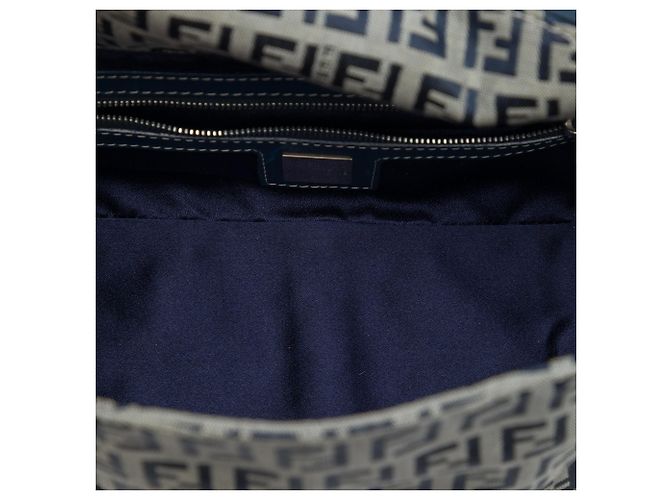 Borsa a tracolla Fendi Gray Zucchino Double Flap Marrone - vista 4