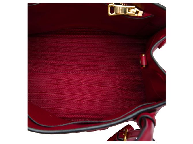 Prada Bolso Top Handle Monochrome de piel Saffiano rojo Small Roja - vista 4