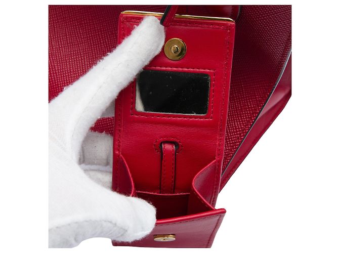 Prada Bolso Top Handle Monochrome de piel Saffiano rojo Small Roja - vista 5