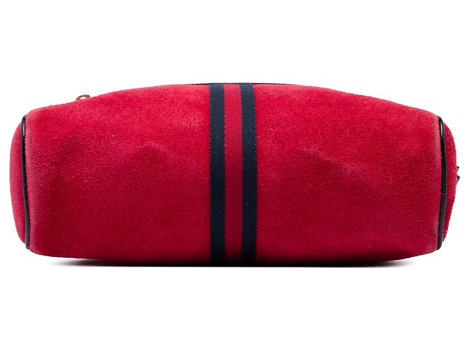 Borsa a tracolla Gucci Ophidia in camoscio rosso con Web - vista 3