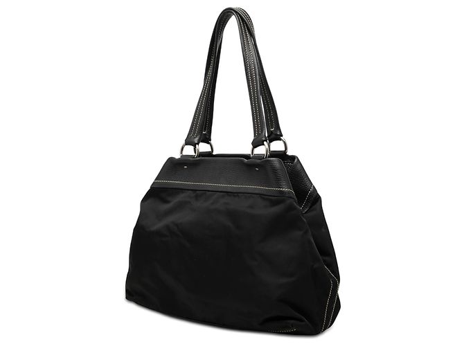 Prada Tessuto Tote mit Vitello-Besatz in Schwarz - Ansicht 2