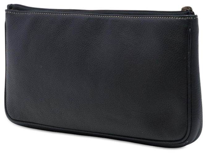 Clutch Dior de piel de becerro granulada negra con logo Negro - vista 2