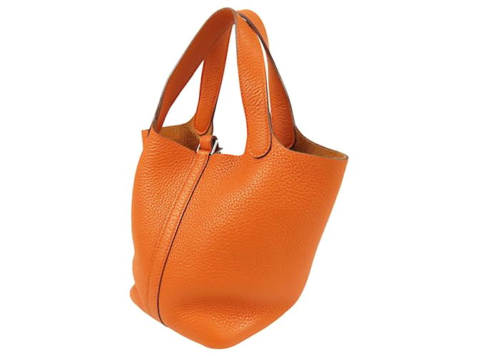 Hermès Orange Clemence Picotin Lock 18 Arancione - vista 2