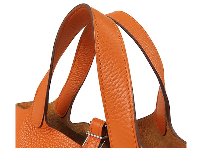 Hermès Orange Clemence Picotin Lock 18 Arancione - vista 20