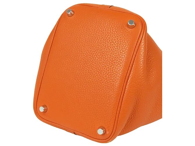 Hermès Orange Clemence Picotin Lock 18 Arancione - vista 3