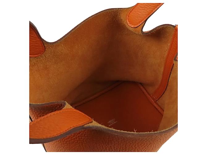 Hermès Orange Clemence Picotin Lock 18 Arancione - vista 4