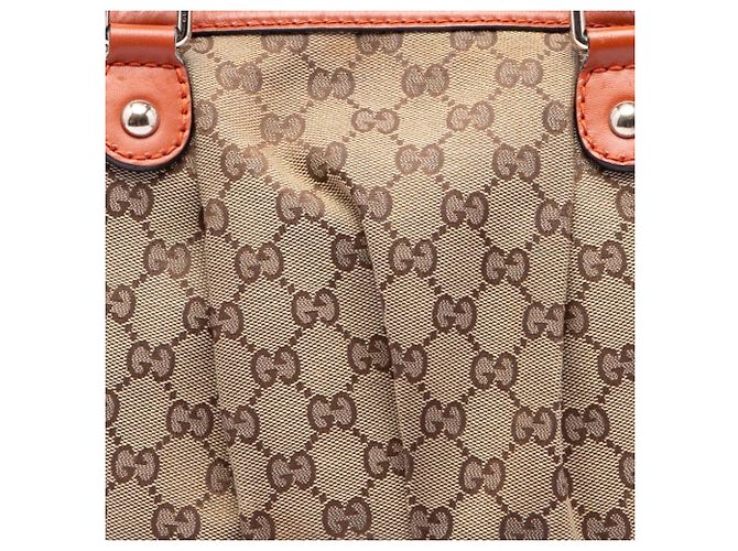 Borsa Satchel Gucci Beige GG Canvas Sukey - vista 6