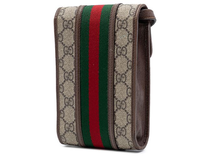 Gucci Mini Borsa a Tracolla Ophidia Web in GG Supreme Beige - vista 2