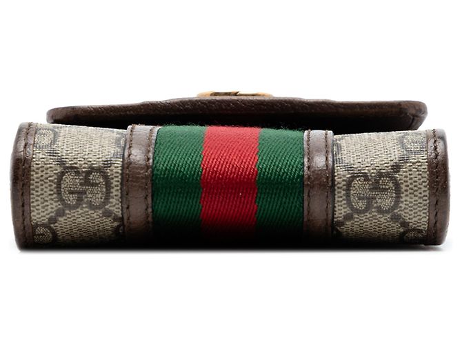 Gucci Mini Borsa a Tracolla Ophidia Web in GG Supreme Beige - vista 3