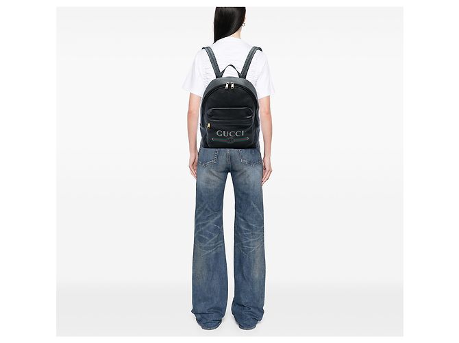 Zaino Gucci in pelle nera con logo Nero - vista 5