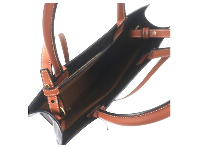 Céline Celine Cabas Vertical Small Triomphe de lona revestida marrón Castaño Marrón oscuro - vista 4