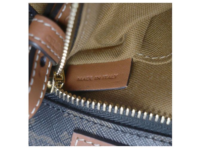 Céline Celine Cabas Vertical Small Triomphe de lona revestida marrón Castaño Marrón oscuro - vista 6