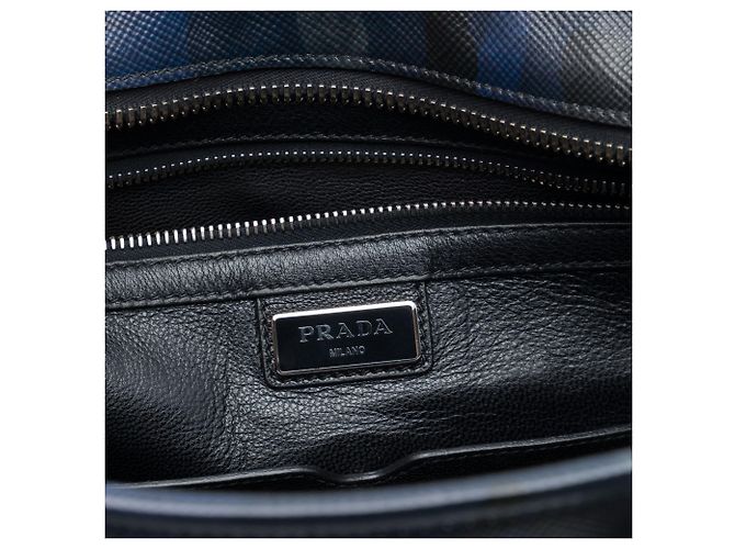 Borsetta Prada Blue Saffiano con stampa camouflage - vista 5