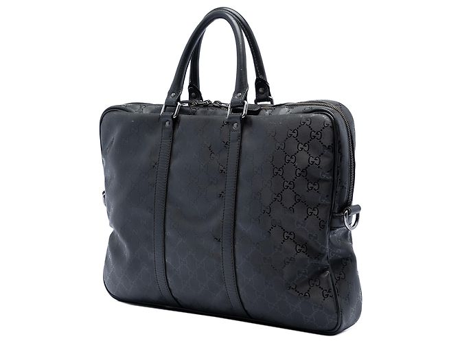Borsa Business Gucci con Stampa GG Nera Nero - vista 2