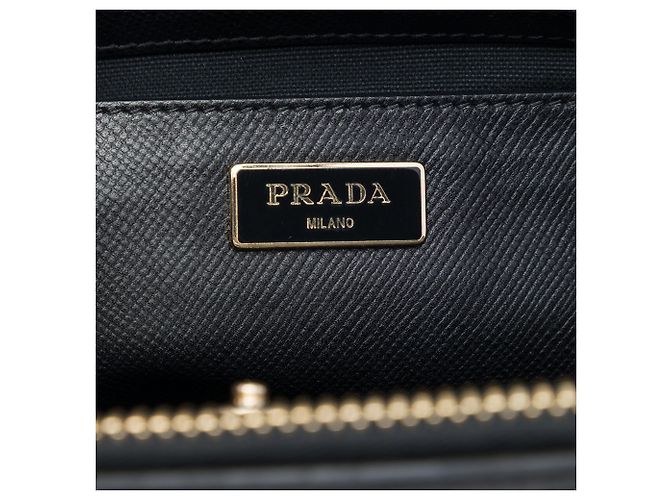 Borsa Tote Convertibile Prada in Nappa con Rifiniture in Saffiano Beige - vista 5