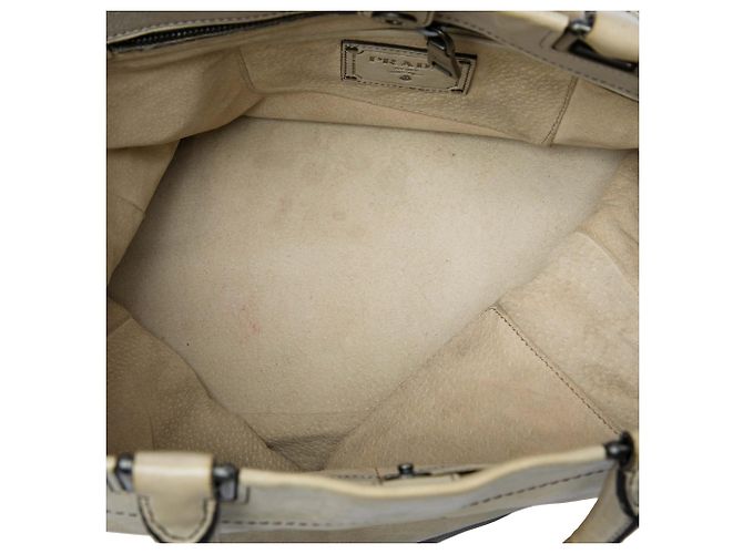 Borsa Tote Prada in vitello Ombre Glace Beige - vista 4