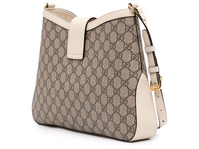 Padlock Borsa a tracolla Gucci Beige Medium GG Supreme con lucchetto - vista 2