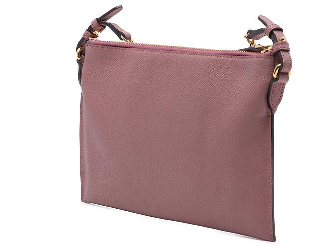 Borsa a tracolla Burberry Peyton in pelle rosa D'oro - vista 2