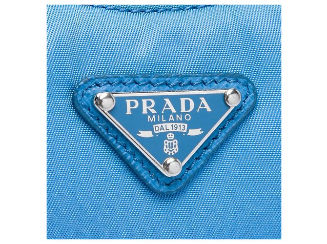 Borsa Prada Blue Mini Saffiano Trimmed Tessuto Re Edition 2005 Satchel Blu chiaro - vista 5
