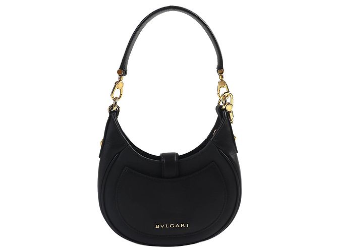 Bulgari Bvlgari Serpenti Ellipse Satchel aus Leder, Schwarz, Medium - Ansicht 2