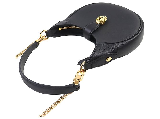Bulgari Bvlgari Serpenti Ellipse Satchel aus Leder, Schwarz, Medium - Ansicht 3