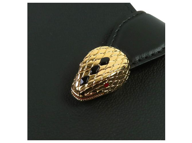 Bulgari Bvlgari Serpenti Ellipse Satchel aus Leder, Schwarz, Medium - Ansicht 9