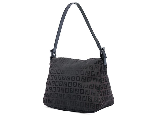 Fendi Brown Zucchino Canvas Double Flap Mamma Marrone Marrone scuro - vista 2