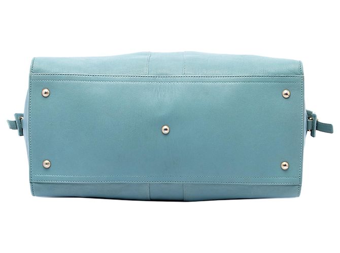 Saint Laurent Cabas Chyc Satchel in pelle blu Large Blu chiaro - vista 3
