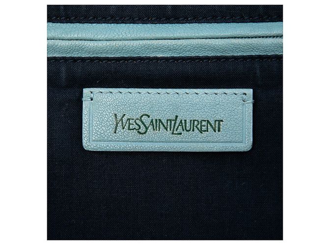 Saint Laurent Cabas Chyc Satchel in pelle blu Large Blu chiaro - vista 5