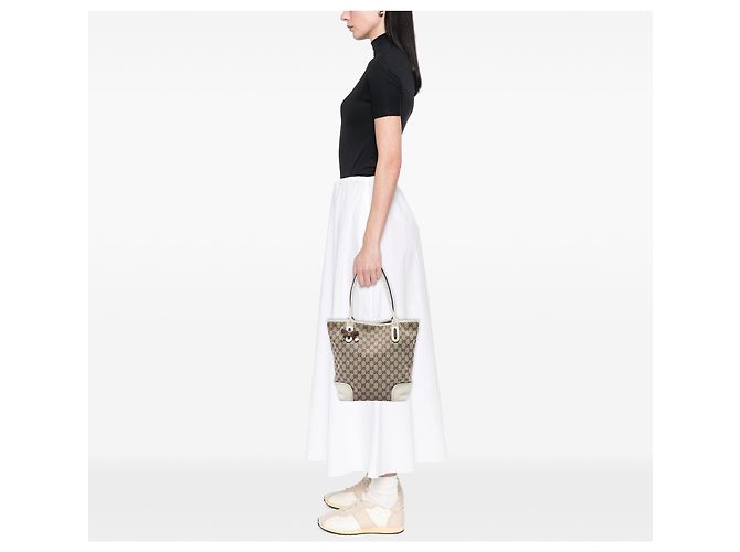 Borsa Tote Gucci Princy in tela GG beige - vista 5