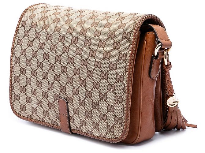 Borsa a tracolla Gucci Marrakech in tela GG beige - vista 2