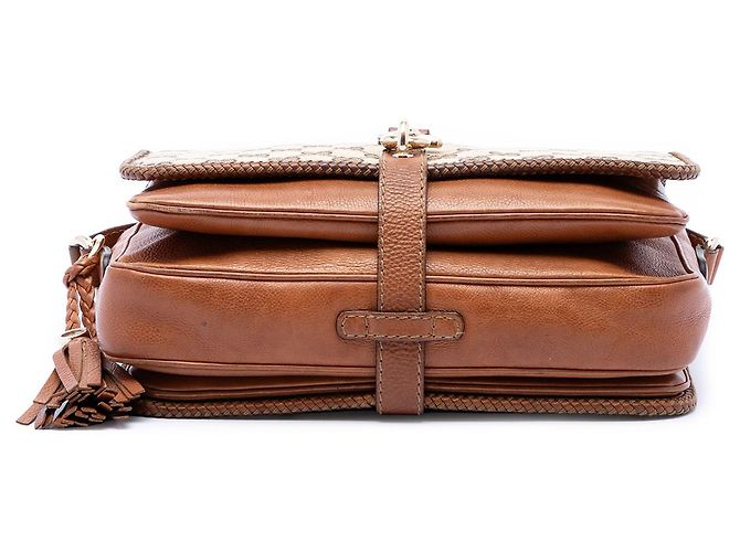 Borsa a tracolla Gucci Marrakech in tela GG beige - vista 3