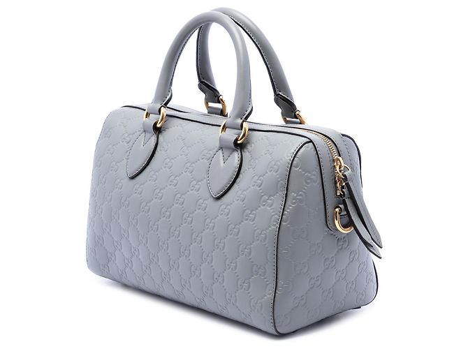 Borsa Boston Gucci Guccissima Grigia Marrone - vista 2