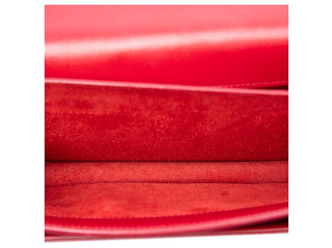 Saint Laurent Red Medium Calfskin Monogram Sunset Crossbody Rosso - vista 4