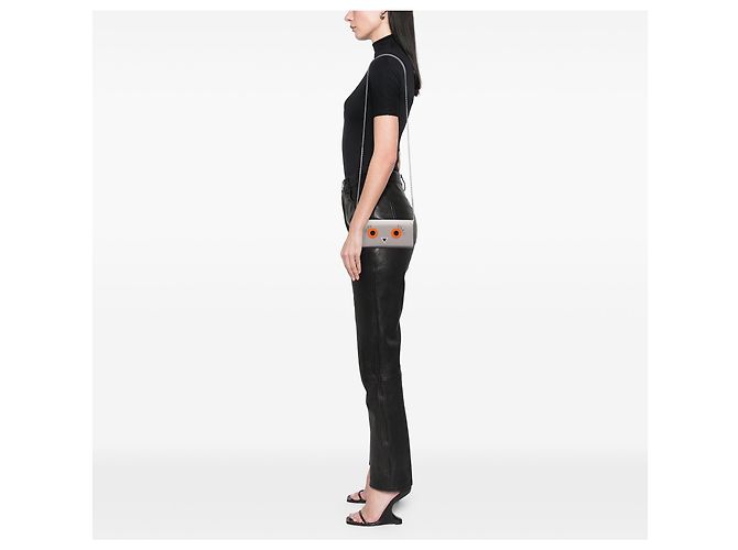 Carteira de corrente Fendi em couro bege com tachas Faces - vista 5