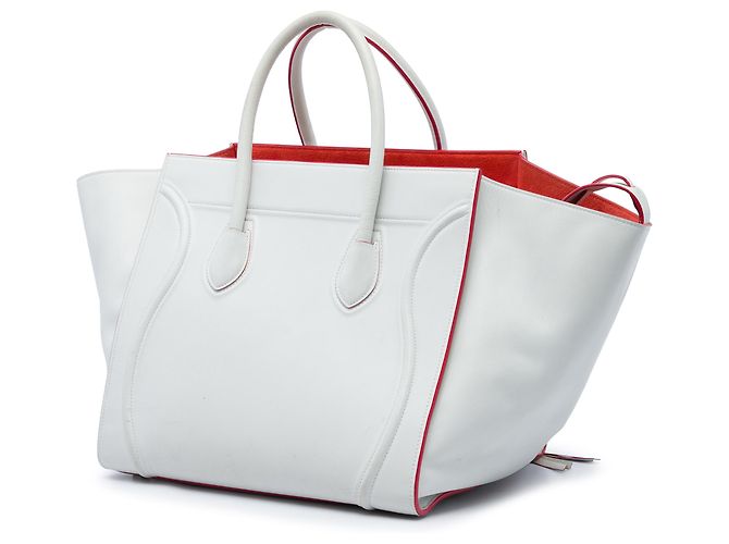 Céline Celine Phantom Luggage Shopper aus Leder weiß Medium - Ansicht 2