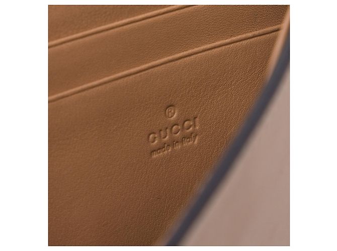 Cartera con cadena Gucci de piel de becerro beige con G entrelazadas - vista 5